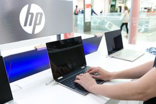 HP laptops on display. Credit: Shutterstock