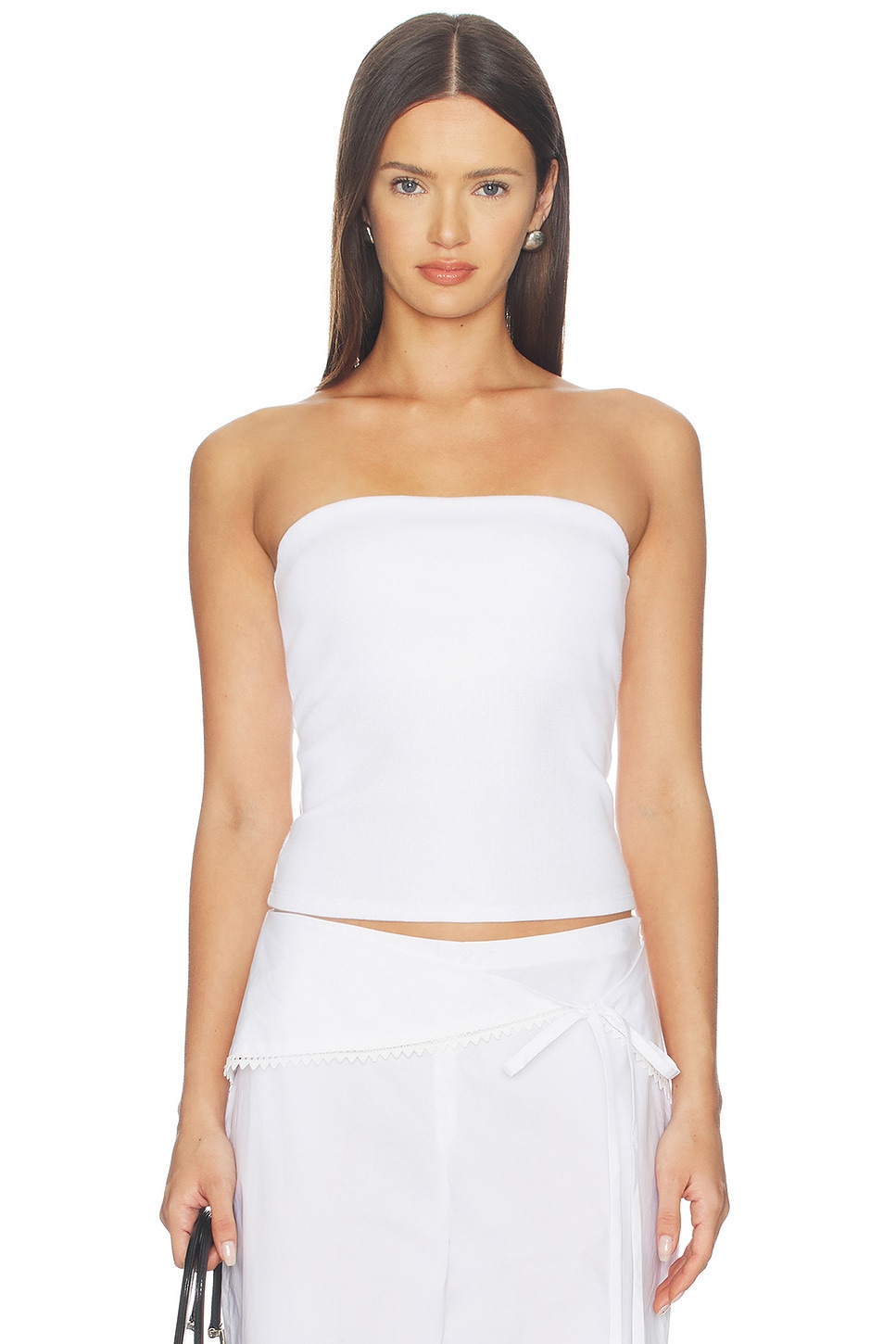 Cotton Rib Bandeau Top