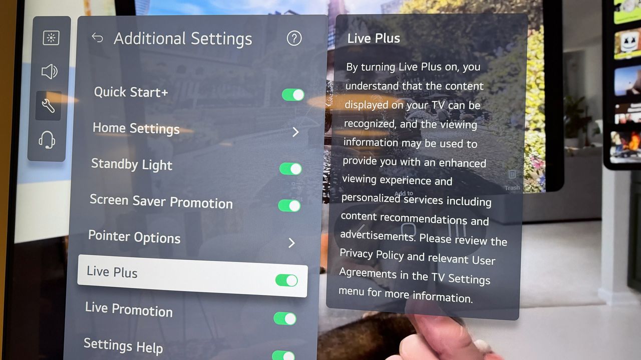 LG TV ACR Controls