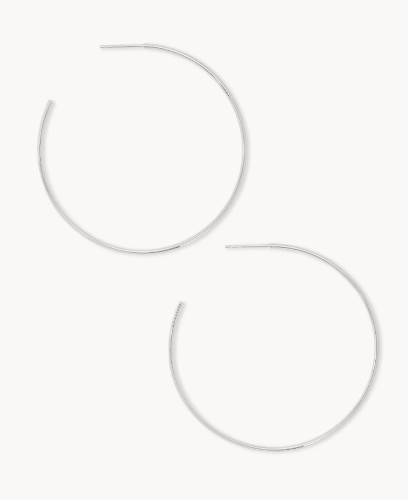 Kendra Scott, Keeley 50mm Hoop Earrings in Sterling Silver