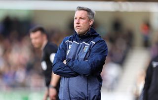 Gillingham Manager Neil Harris looks on during the Sky Bet League Two between Northampton Town and Gillingham at Sixfields on April 10, 2023 in Northampton, England. (Photo by Pete Norton/Getty Images)