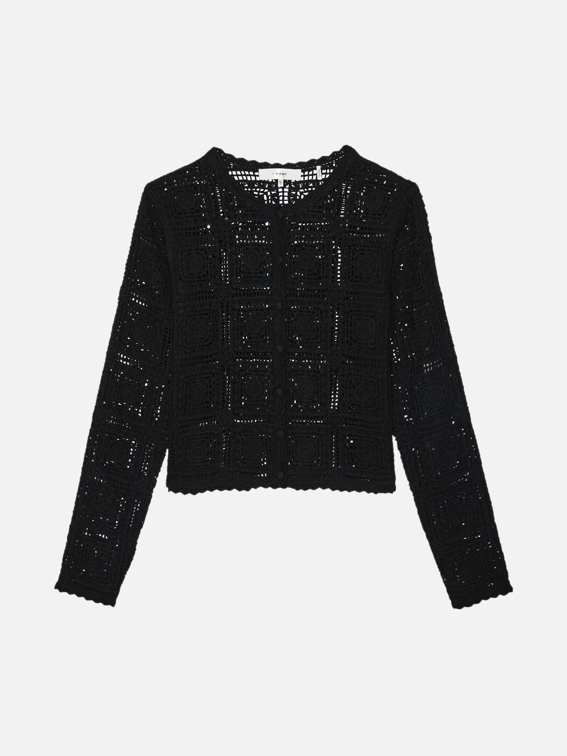 The Crochet Cardi -- Black - Black / Xs