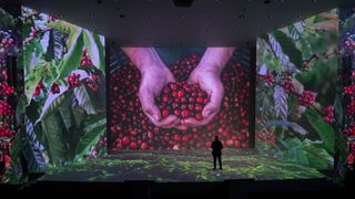 Christie projectors bring Nescafe images to life in 1820,000 lumens. 
