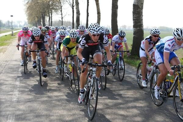 Iris Slappendel (Cervelo Test Team) makes the acceleration which created the break which lasted the remainder of the race.
