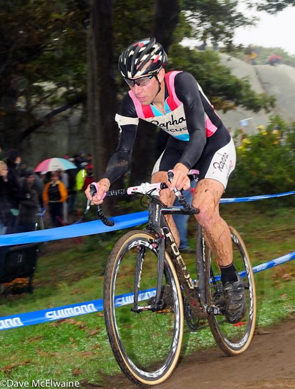 Jeremy Powers (Rapha-Focus) trying to catch Johnson