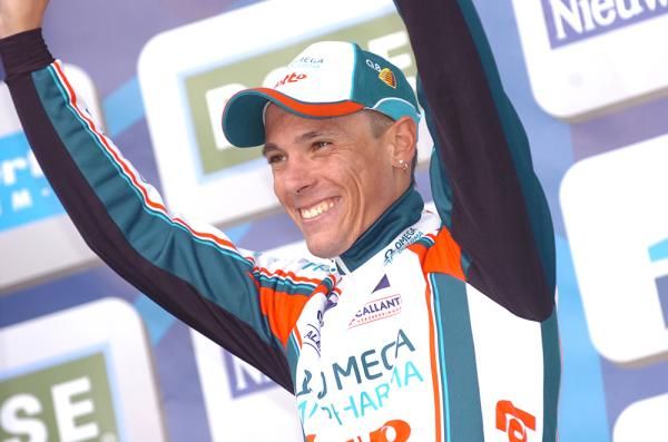Philippe Gilbert (Omega Pharma-Lotto) seemed pleased to make the podium.
