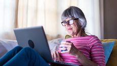 Old lady with a laptop