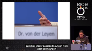 Jan Krissler, a.k.a. Starbug, demonstrates how he used a public photo of German Defense Minister Ursula von der Leyen to recreate her fingerprint.