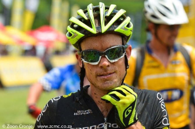Bad luck for Darren Lill, suffering an untimely mechanical after leading two thirds of the race