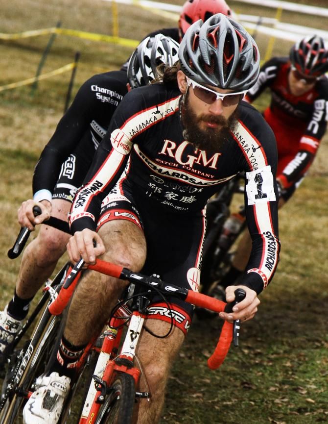 Dan Timmerman (RGM Watches-Richard Sachs) quickly pulls a group out on the first lap-splitting the pack into bunches.