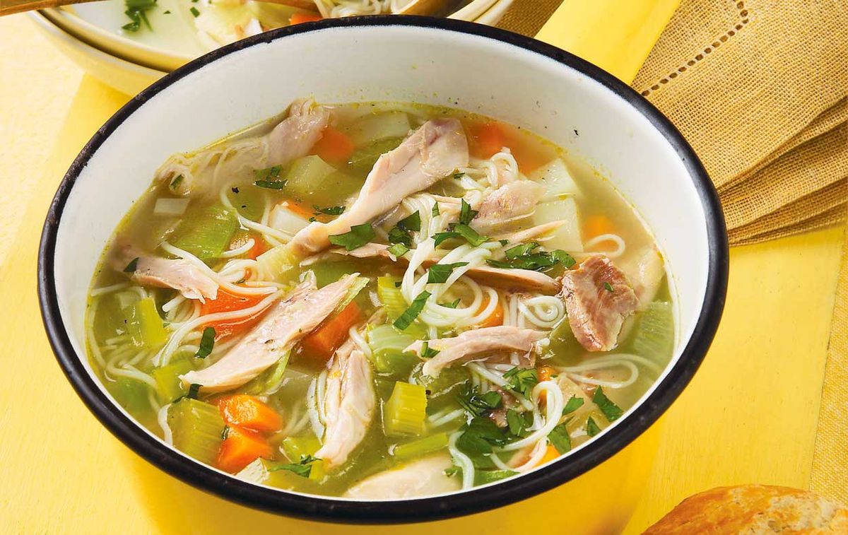 Chicken noodle broth British Recipes GoodtoKnow