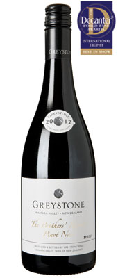 DWWA 14 International Trophy, Greystone The Brothers' Reserve Pinot Noir New Zealand Cante