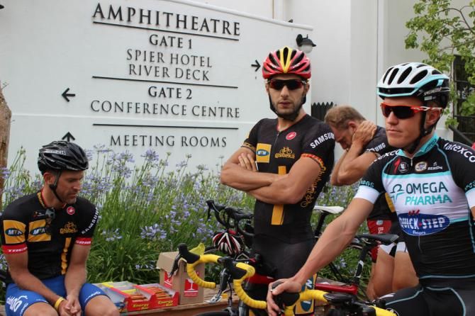 Algerian rider Youcef Reguigui ahead of the fan ride at the MTN-Qhubeka training camp.