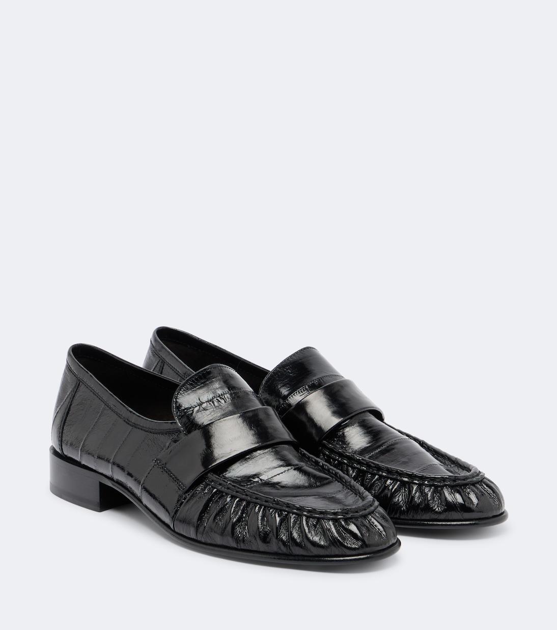 Soft Leather Loafers in Black - the Row