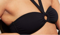 Antibes Textured Ring Bandeau Bikini Top in Black, £26