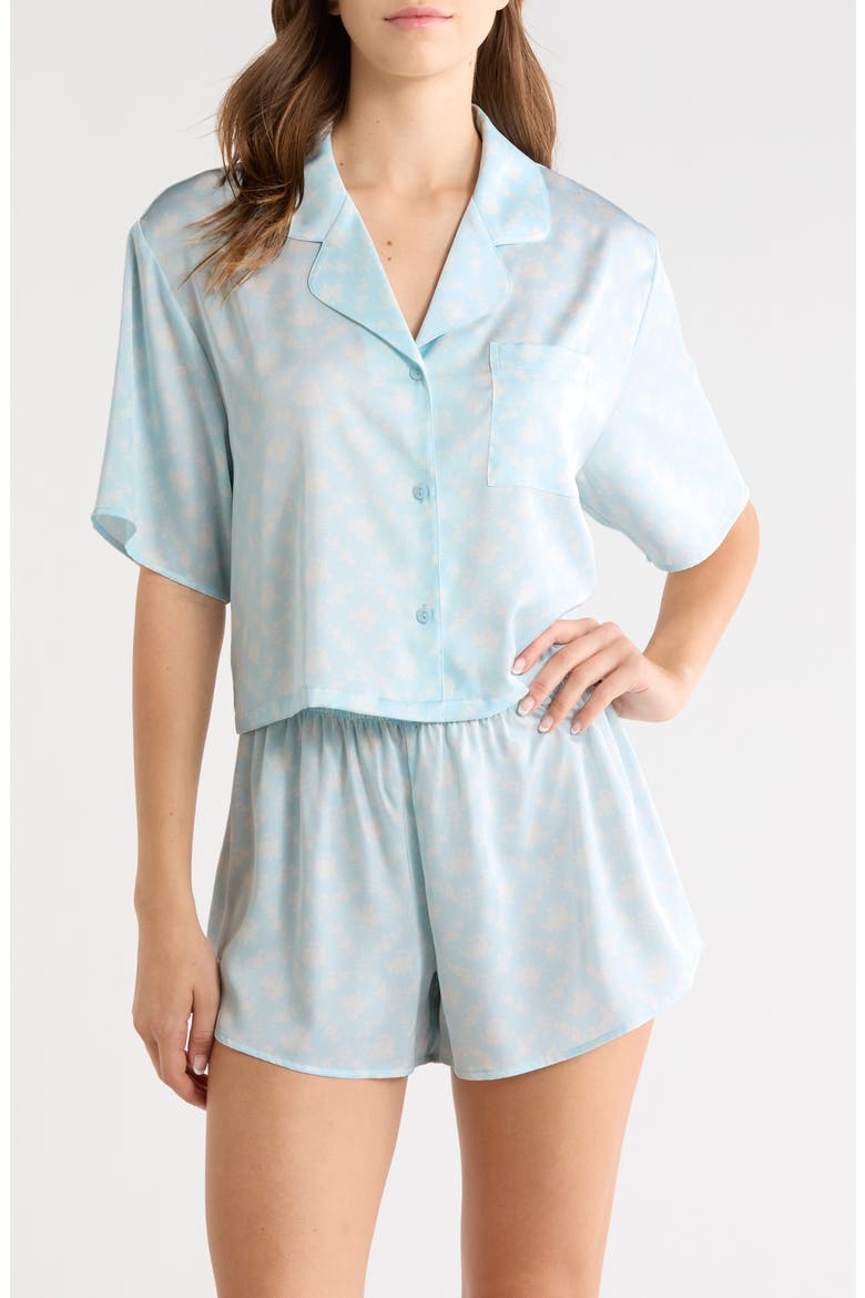 Boxy Stretch Satin Short Pajamas