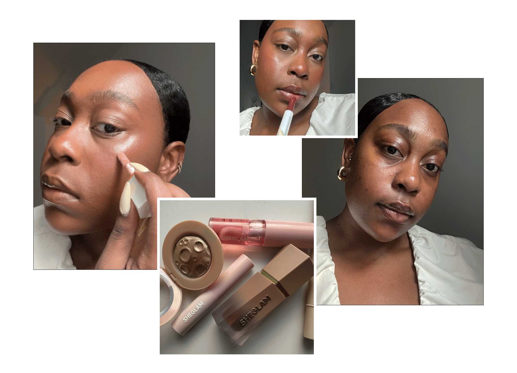 Editor applying summer glow makeup routine