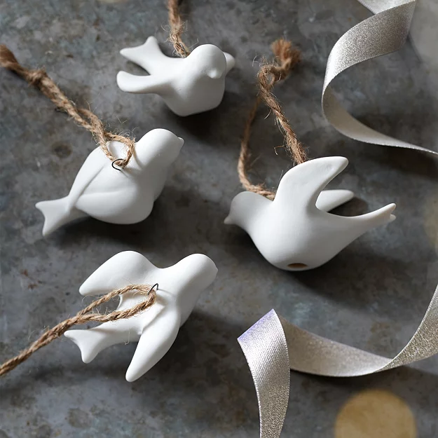 Ceramic Doves &amp;ndash; Set of 4 | Christmas Tree Decorations | the White ...