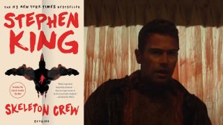 Skeleton Crew book and Theo James in The Monkey