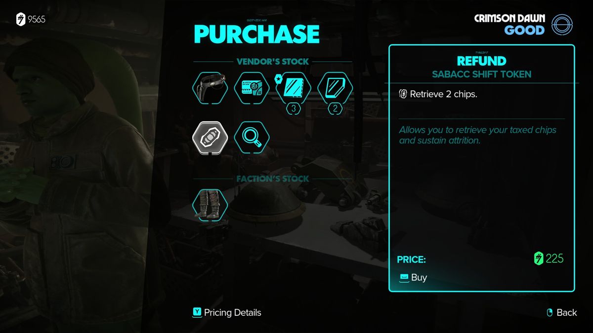 Star Wars Outlaws Kessel Sabacc - Buying a Shift Token