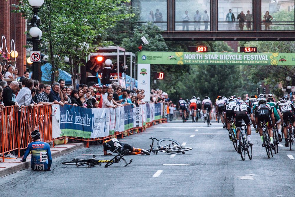 Chris Barton (KHS-Maxxis-JLVelo) and Jesse Anthony (Optum Pro Cycling) were involved in a very unforuntate crash in the final turn on the race. Both were OK