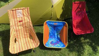 Helinox Chairs by tent