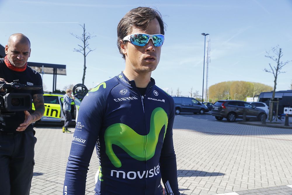 Carlos Betancur gets ready to ride on Wednesday.