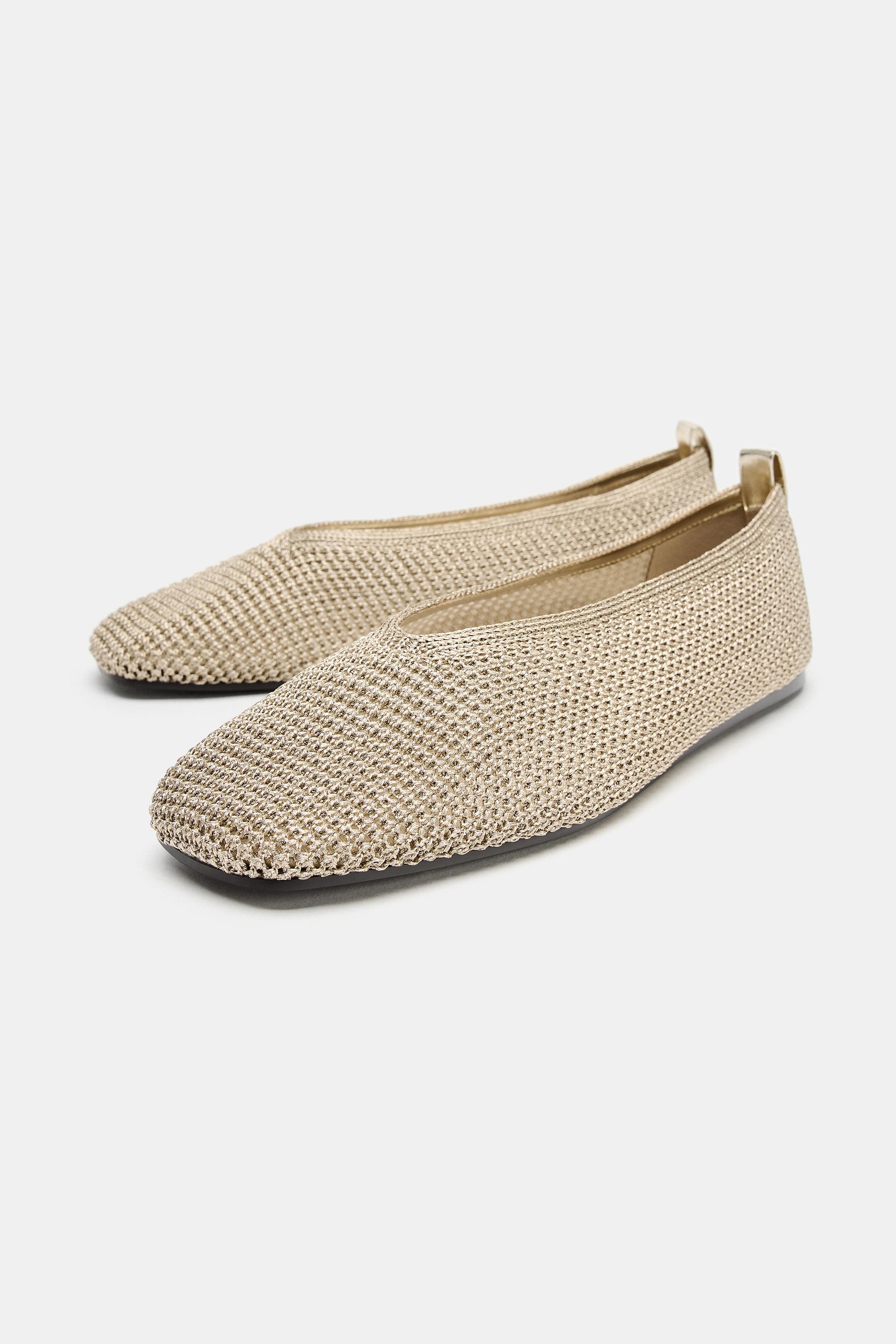 Metallic Woven Ballet Flats