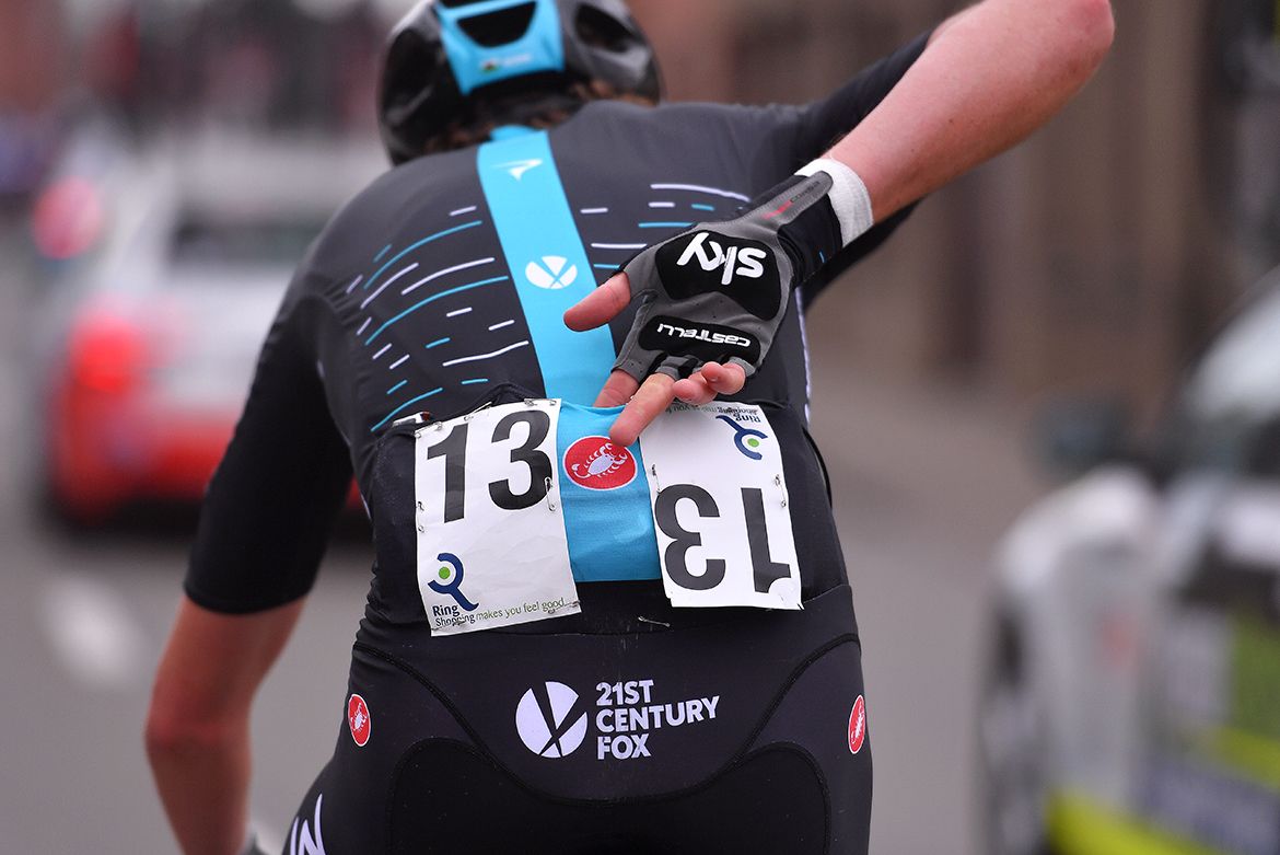 Podium finisher Luke Rowe at Kuurne-Brussel-Kuurne