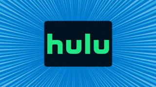 Hulu logo on a blue rays background