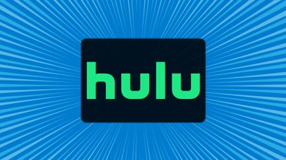 Hulu logo on a blue rays background
