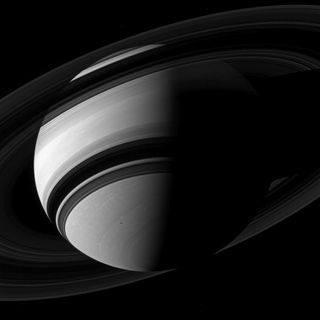 Cassini shot of Saturn, Janus and Mimas