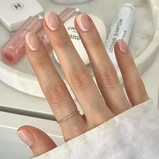 @pink_oblivion baby pink nail design