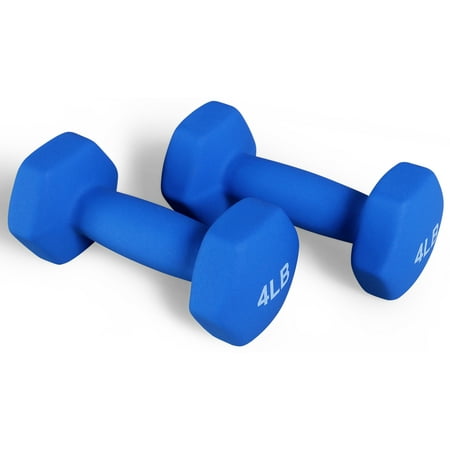 Balancefrom All-Purpose Color Neoprene Coated Dumbbells, 4 Lbs Pair