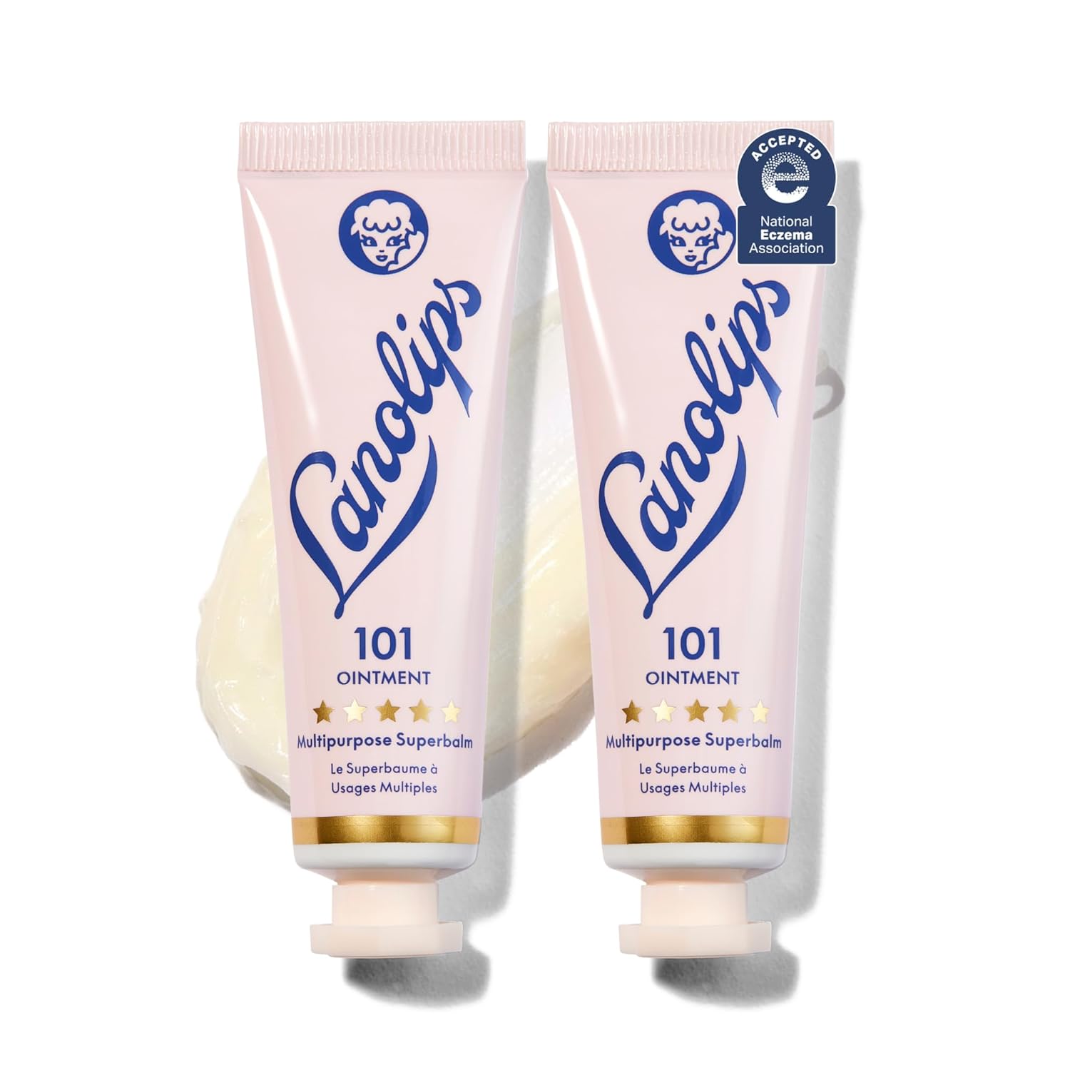 Lanolips 101 Ointment Multi-Balm Duo, Original Superbalm - Contains Pure Lanolin Oil for Smooth, Hydrated, &amp;amp; Healthy Lips - Natural Lip Balm for Dry Lips, Cuticles, &amp;amp; More (2-Pack, 0.52 Oz Each)