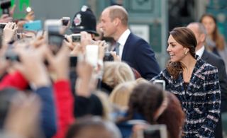 Prince William and Kate Middleton at a walkabout