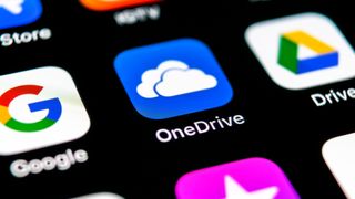 Image of OneDrive app icon displayed on smartphone