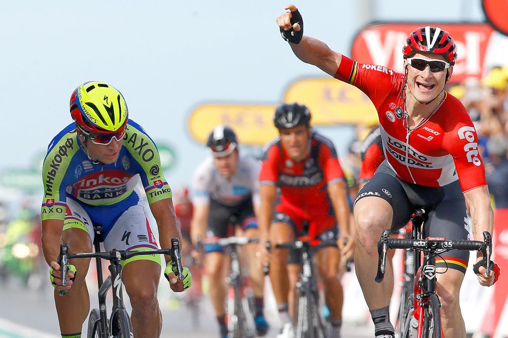 Andre Greipel wins stage 2 of the 2015 Tour de France.