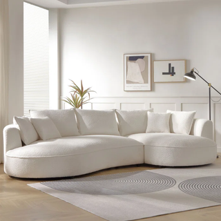 Soft curved sectional sofa.