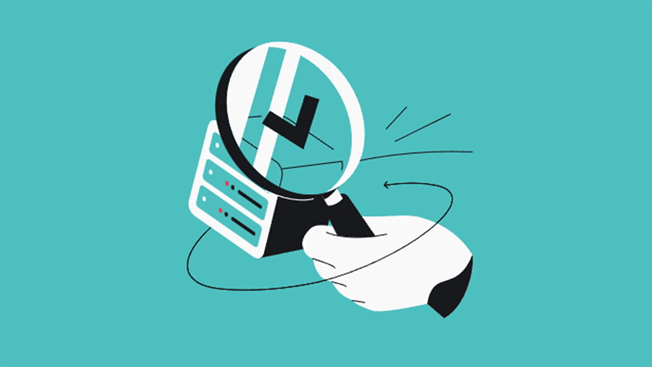 Surfshark graphic showing magnifying glass held over network infrastructure