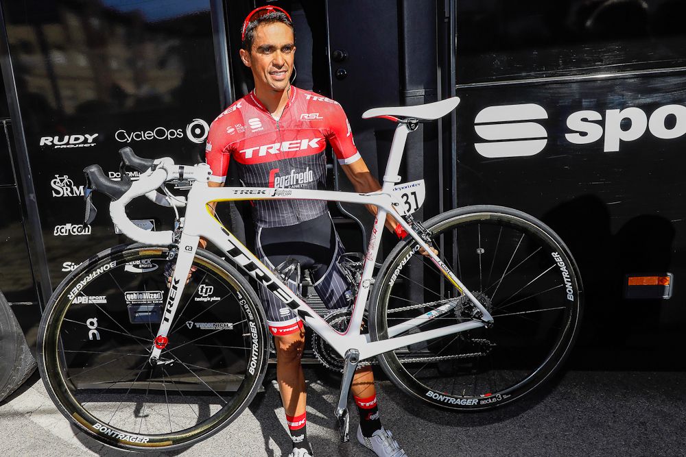 Alberto Contador and his trusty Trek before he starts his season 2017 at the Ruta del Sol.