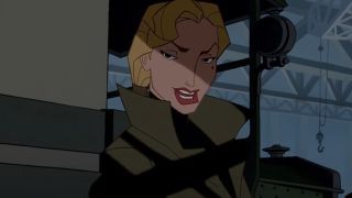 Helga Sinclair in a hangar in Atlantis: The Lost Empire