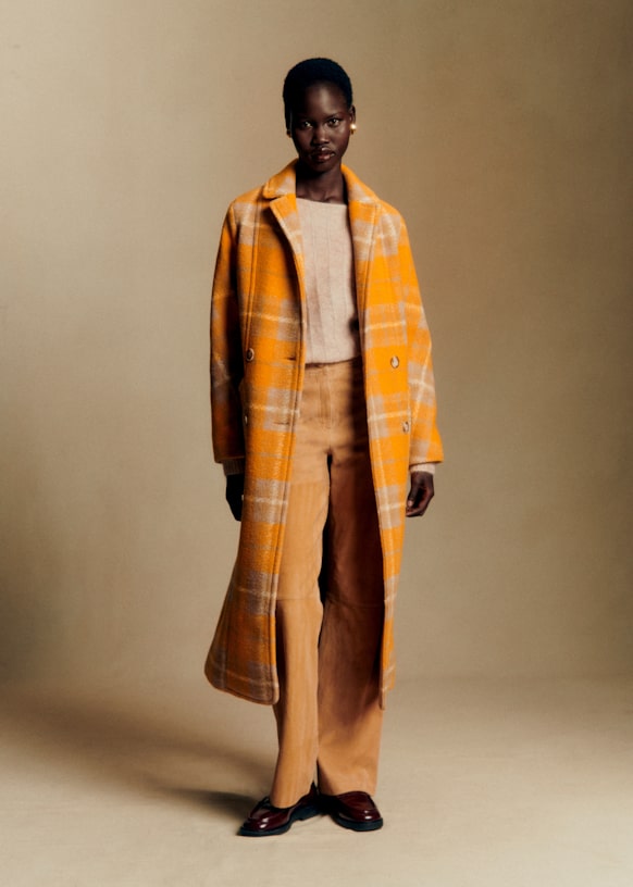 Viktor Coat - Yellow Checks - Solidarity Creation - Wool - S&amp;eacute;zane