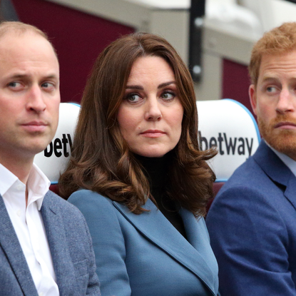 Prince William, Duke of Cambridge, Catherine, Duchess of Cambridge and Prince Harry attend the Coach Core graduation ceremony for more than 150 Coach Core apprentices at The London Stadium on October 18, 2017 in London, England.