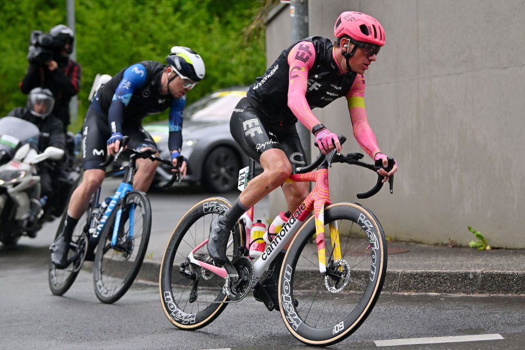 VERNIER SWITZERLAND APRIL 28 Darren Rafferty of Ireland and Team EF Education EasyPost competes during the 77th Tour De Romandie 2024 Stage 5 a 1508km stage from Vernier to Vernier UCIWT on April 28 2024 in Vernier Switzerland Photo by Luc ClaessenGetty Images