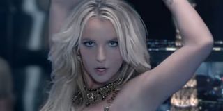 Britney Spears vamping for the camera in the Work B**ch music video