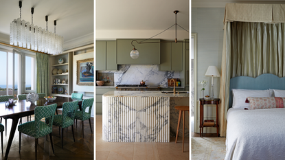 three images of grand modern home in south of france