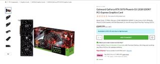 Gainward RTX 5070 on OCUK in-stock