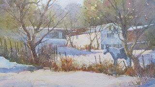 How to paint a snowy scene in watercolour