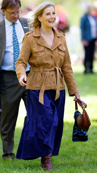 Sophie, Duchess of Edinburgh watches the International Carriage Driving Grand Prix on day 4 of the 2024 Royal Windsor Horse Show